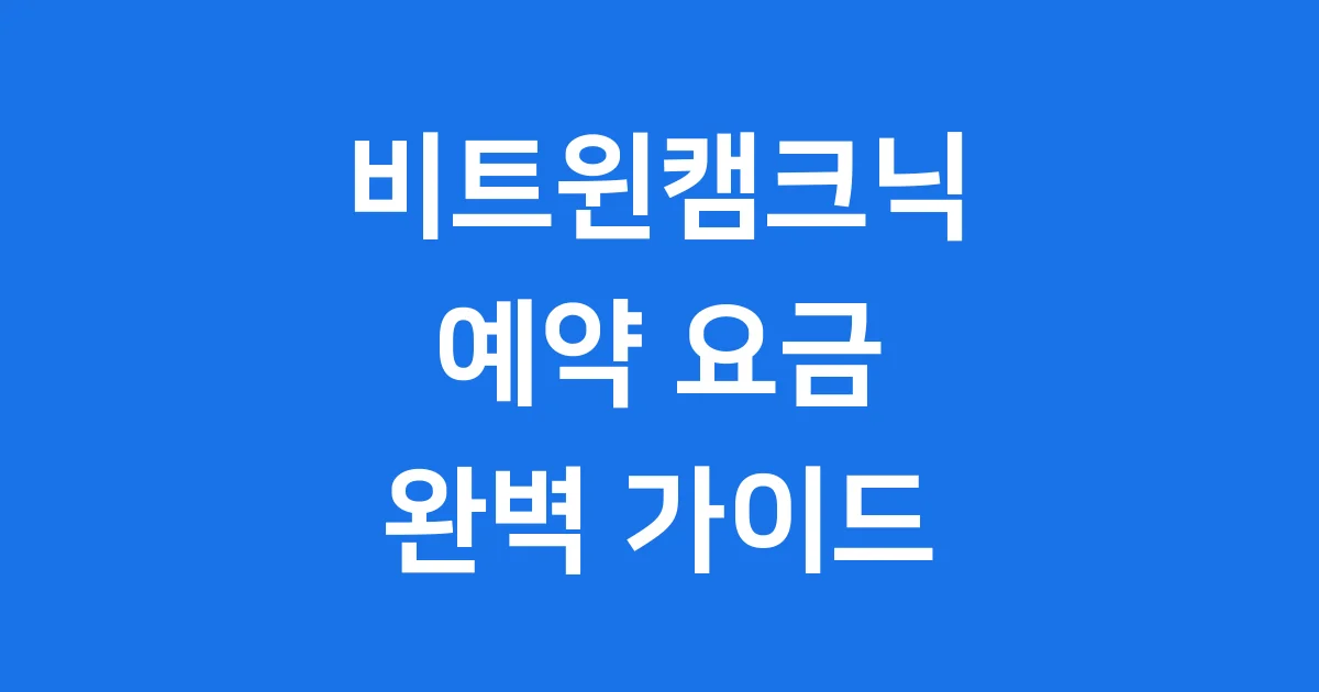 비트윈캠크닉 완벽 즐기기: 예약부터 즐길 거리까지!